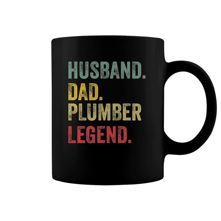 Husband Dad Plumber Legend Funny Vintage Retro Coffee Mug