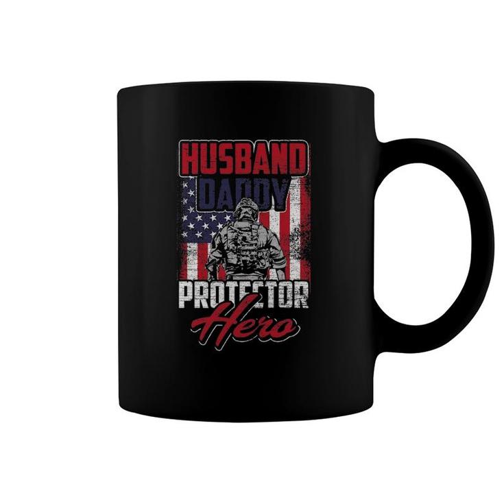 Husband Daddy Protector Hero Veterans Day Coffee Mug