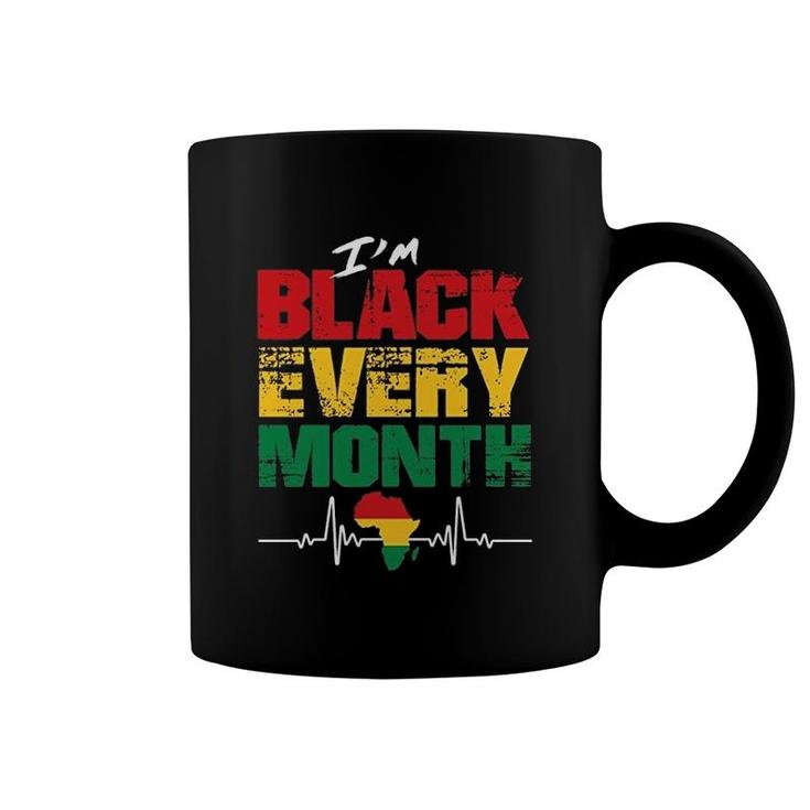 I Am Black Every Month Africa Heartbeat Coffee Mug