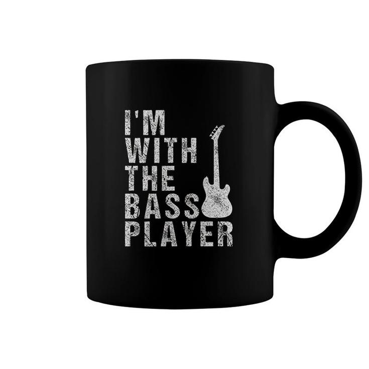I Am With The Bass Player Funny Guitar Coffee Mug