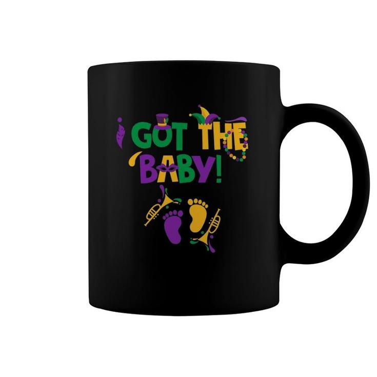 I Got The Baby Mardi Gras Pregnancy Announcement Outfit Coffee Mug