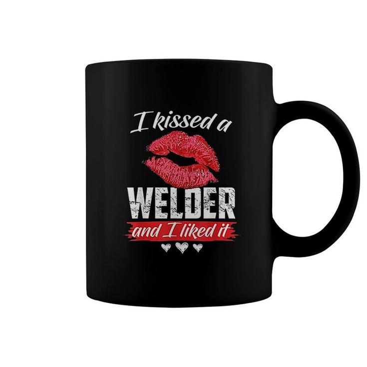 I Kissed A Welder And I Liked It  Wife Couple Funny Gift Coffee Mug