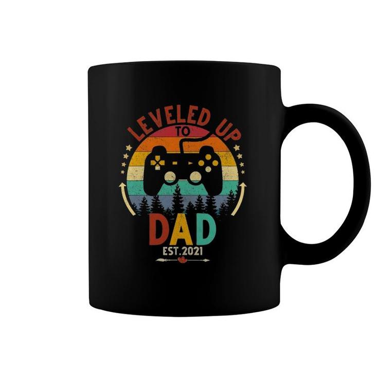 I Leveled Up To Dad Est 2021 Funny Video Gamer Gift Coffee Mug