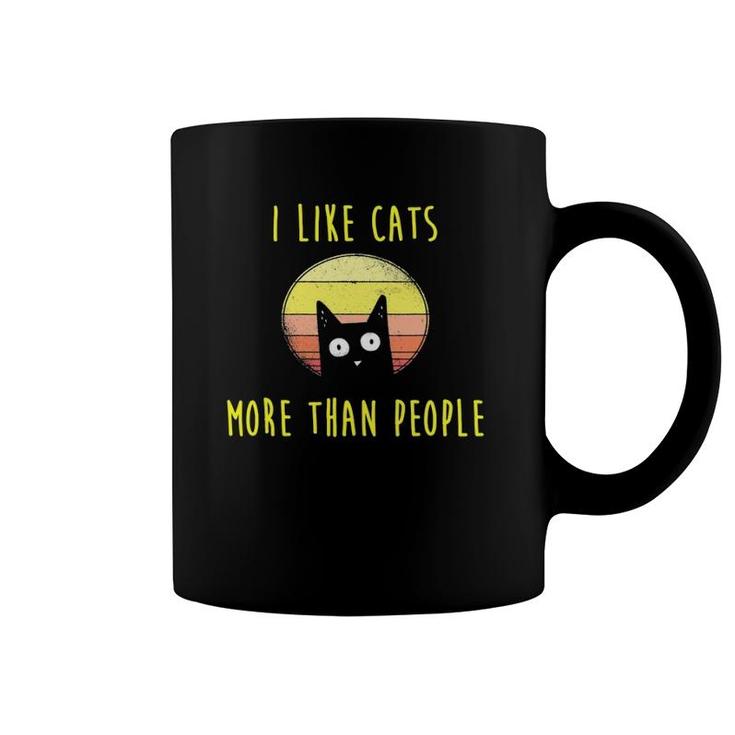 I Like Cats More Than People Cats Cat Mama Gift Coffee Mug