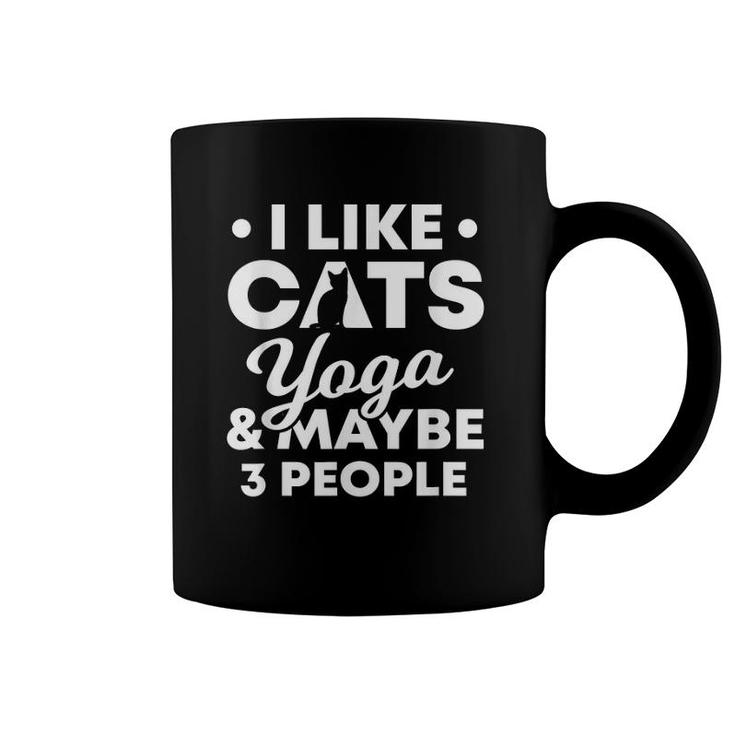 I Like Cats Yoga & 3 People Meditation Workout Mom Gift Coffee Mug
