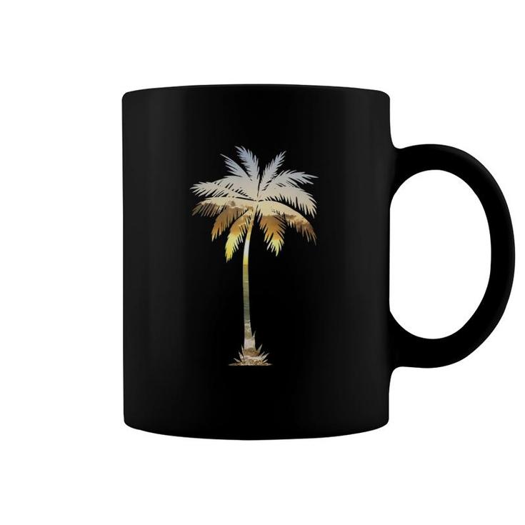 I Live Life Palm Tree Silhouette Tropical Beach Sunset Coffee Mug