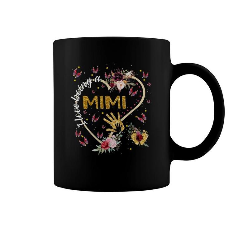 I Love Being A Mimi Heart Floral Mother's Day Mimi Gift Coffee Mug