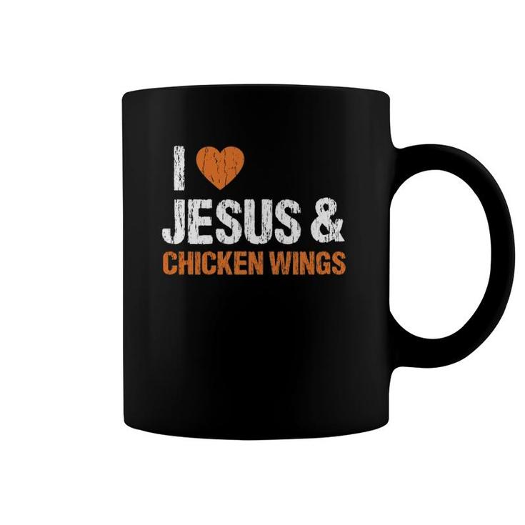 I Love Chicken Wings & Jesus Funny Food Eating Lover Gift  Coffee Mug