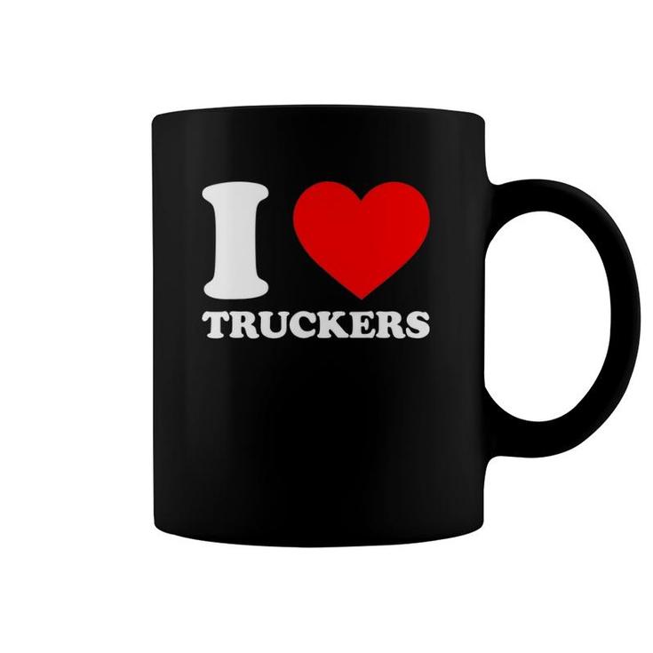 I Love Heart Truckers Canadian Truckers Support Freedom Convoy Coffee Mug