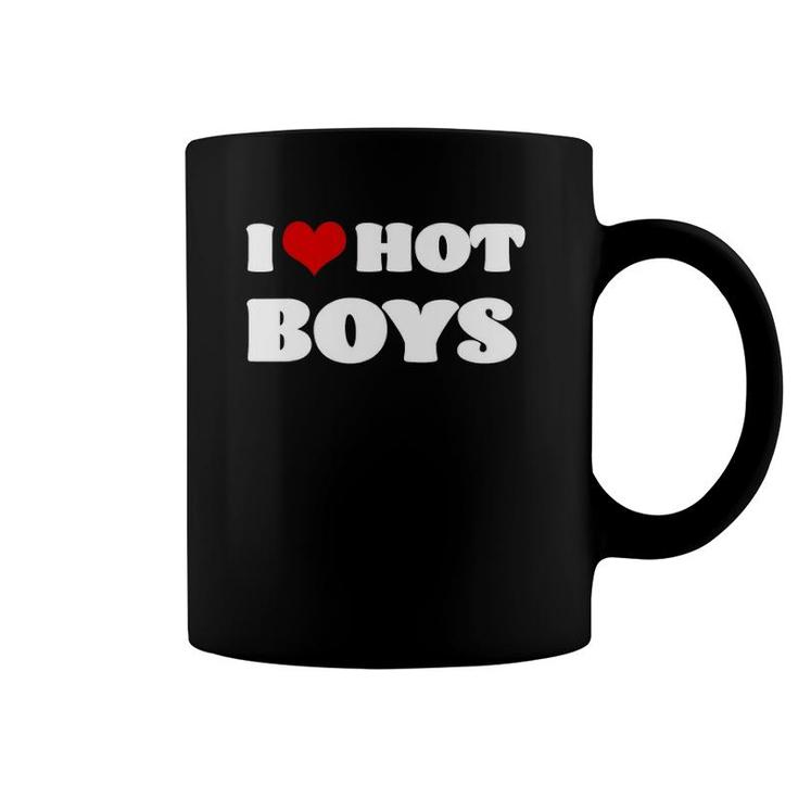 I Love Hot Boys  I Heart Hot Boys Coffee Mug