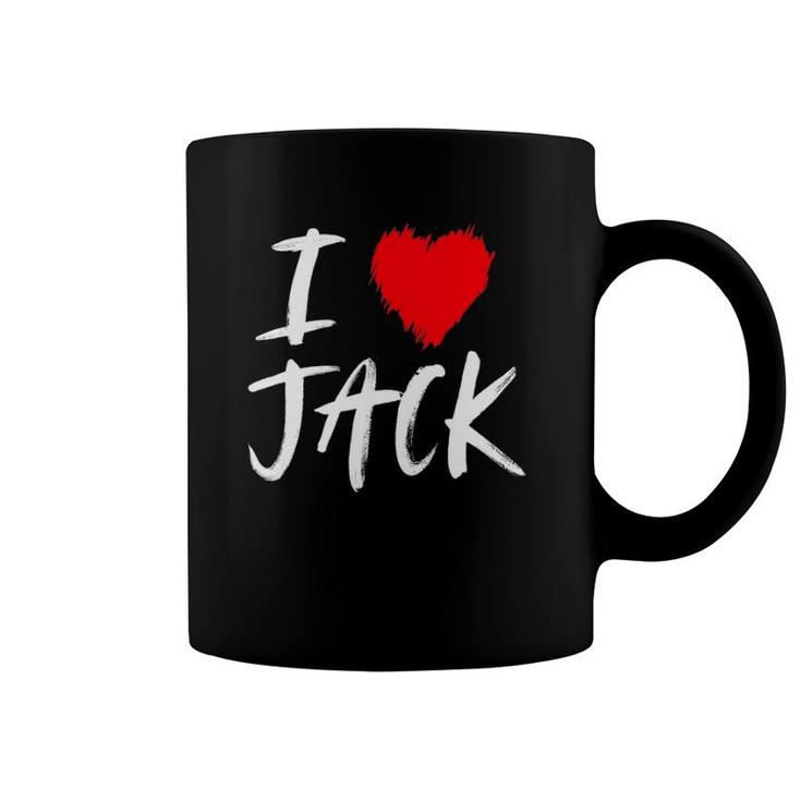 I Love Jack Husband Son Dad Boyfriend Grandson Red Heart Coffee Mug