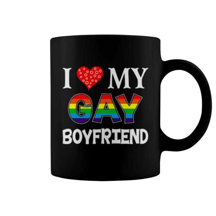 I Love My Gay Boyfriend Lgbt Lesbian Rainbow Proud Pride Coffee Mug