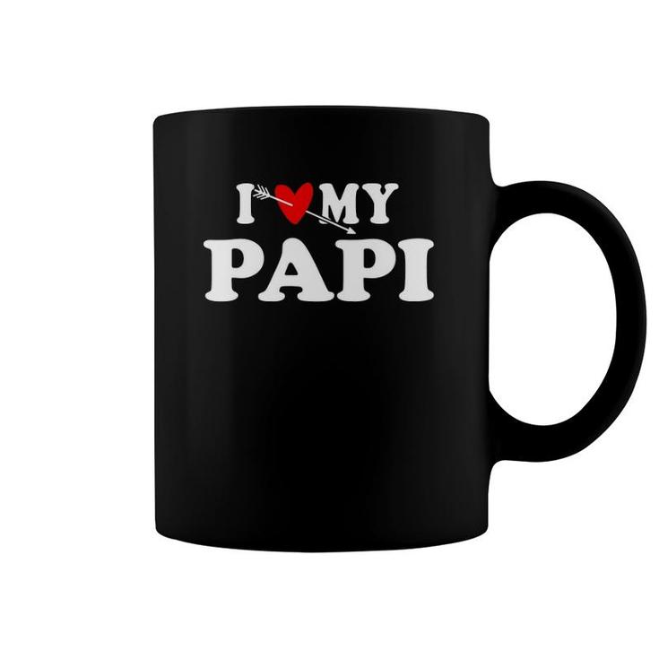 I Love My Papi With Heart Father's Day Wear For Kids Boy Girl Coffee Mug