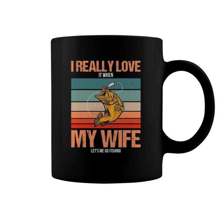 I Really Love My Wife Funny Fishing Coffee Mug