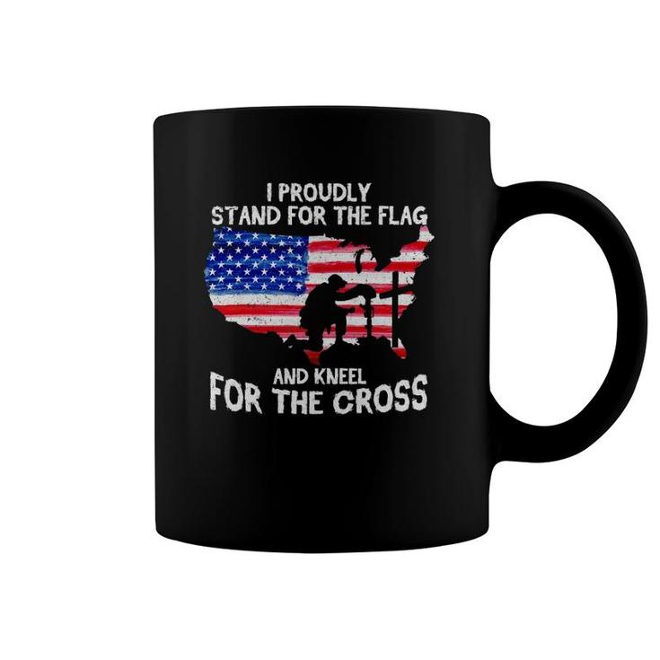 I Stand For The Flag And Kneel For The Cross America Patriot Coffee Mug