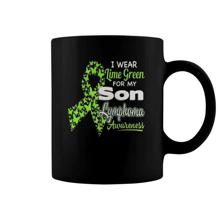 I Wear Lime Green For My Son Lymphoma Awareness Coffee Mug