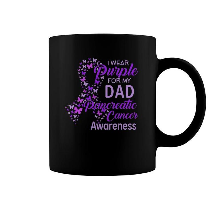 I Wear Purple For My Dad Pancreatic Cancer Coffee Mug