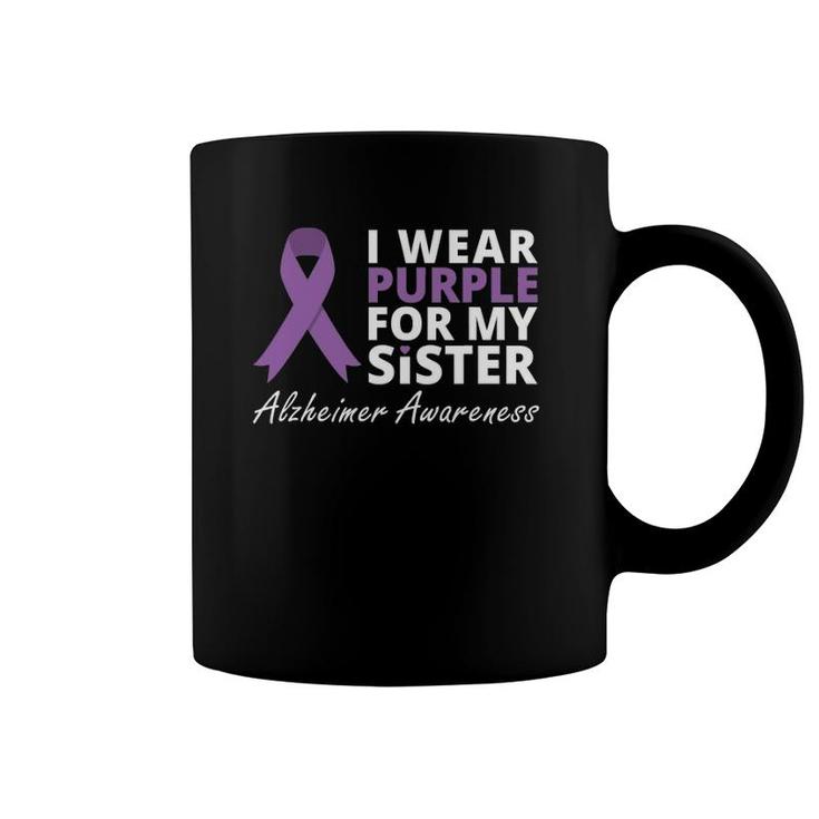 I Wear Purple For My Sister Ribbon Family Love Coffee Mug