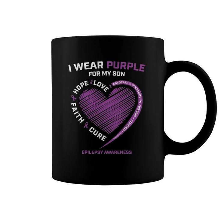 I Wear Purple For My Son Epilepsy Awareness Mom Dad Women Coffee Mug