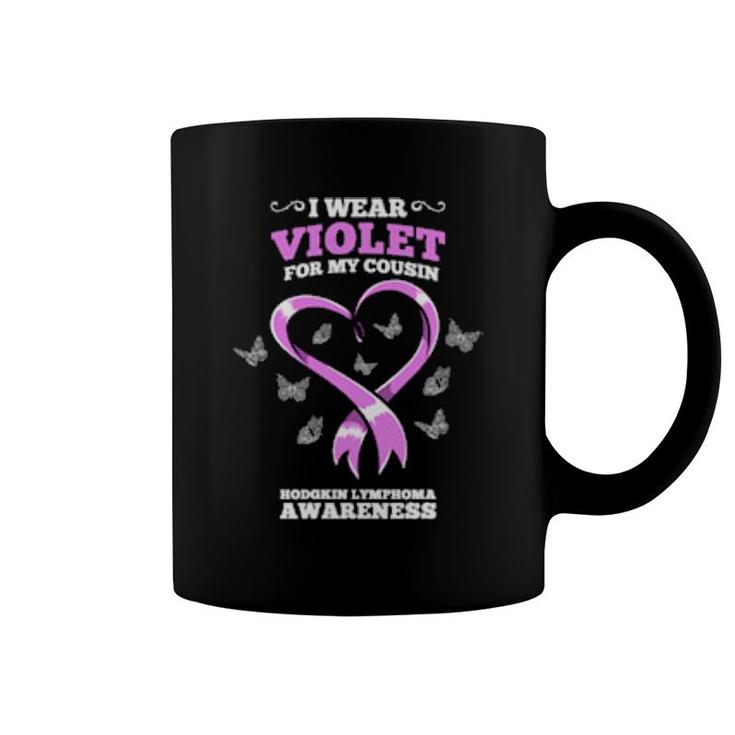 I Wear Violet For My Cousin Hodgkin Lymphoma Awareness Coffee Mug