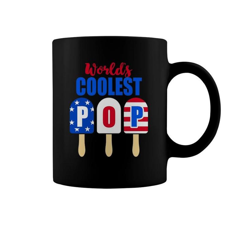 Ice Cream World's Coolest Pop American Flag Fathers Day Coffee Mug