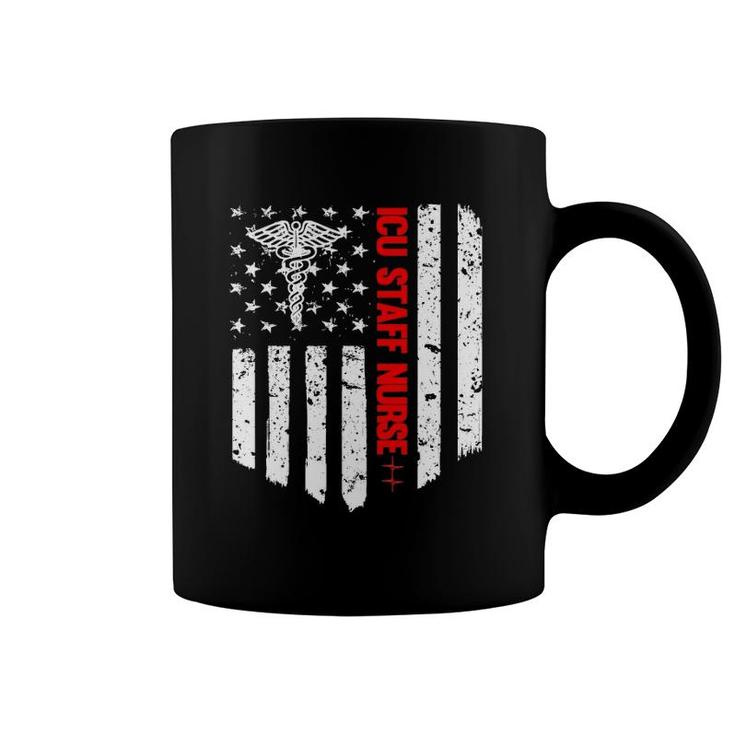 Icu Staff Nurse American Flag Rn Registered Nurse Gift Coffee Mug