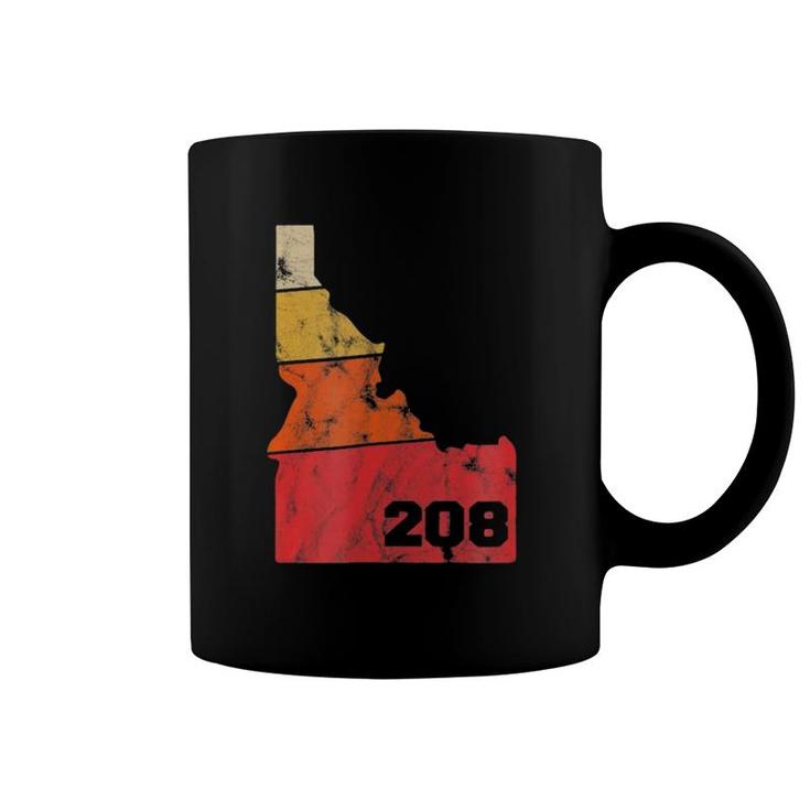 Idaho Retro Local Map Heart Area Code 208 Ver2 Coffee Mug