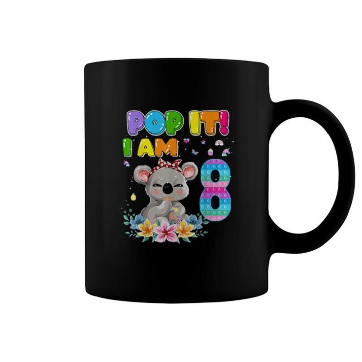 I'm 8 Years Old 8Th Birthday Koala Girls Pop It Fidget  Coffee Mug