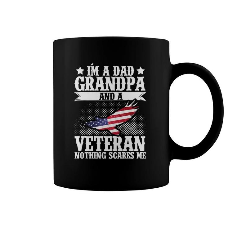 I'm A Dad Grandpa And A Veteran Us Flag Veterans Day Coffee Mug
