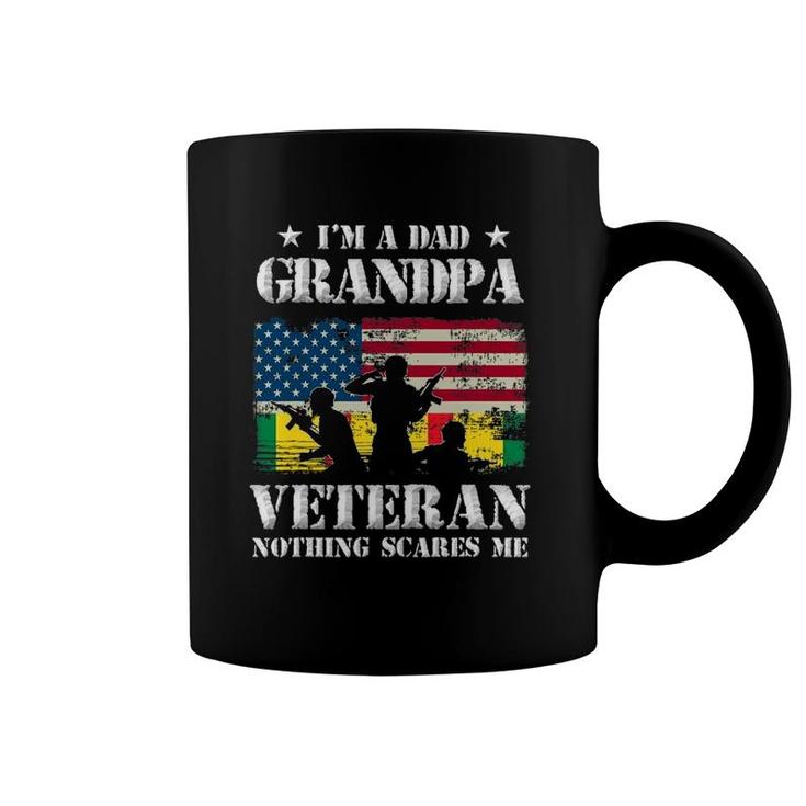 I'm A Dad Grandpa Veteran Nothing Scares Me Flag Gift Coffee Mug