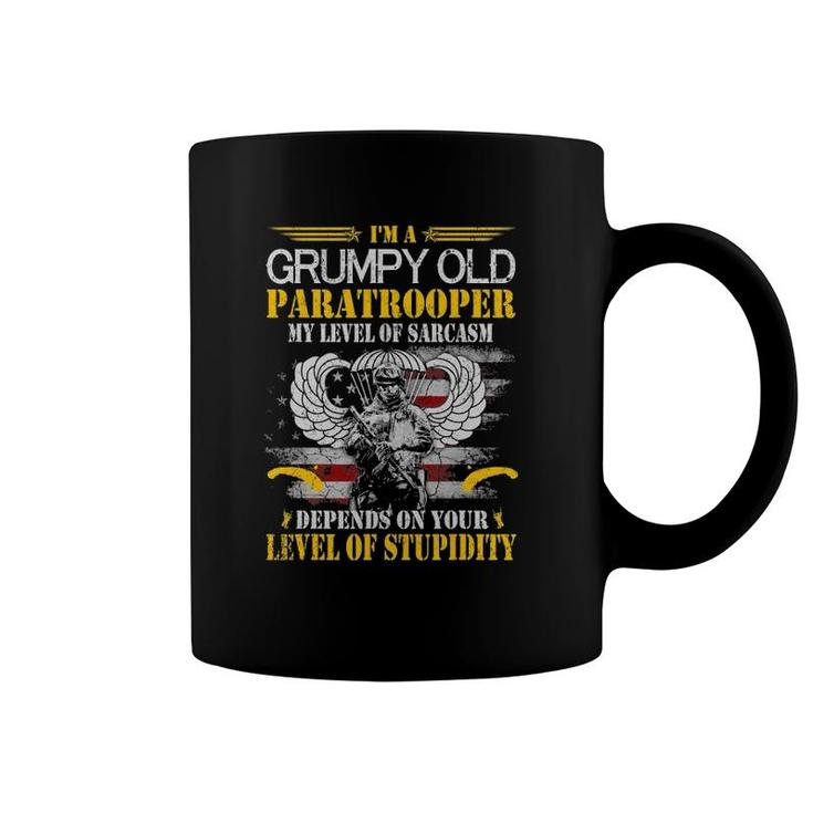 I'm A Grumpy Old Paratrooper Flag T, Veterans Day Gift Coffee Mug