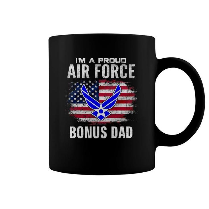 I'm A Proud Air Force Bonus Dad With American Flag Veteran Coffee Mug