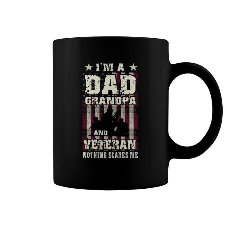 I'm Dad Grandpa & Veteran Flag Soldiers Vintage Men Gift Coffee Mug