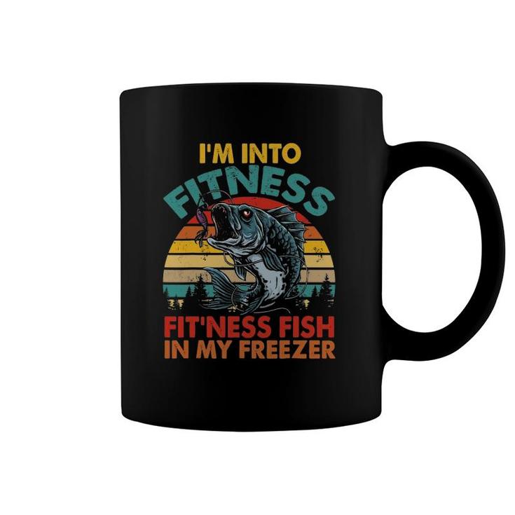 I'm Into Fitness Fit'ness Fish In My Freezer Funny Fishing Coffee Mug
