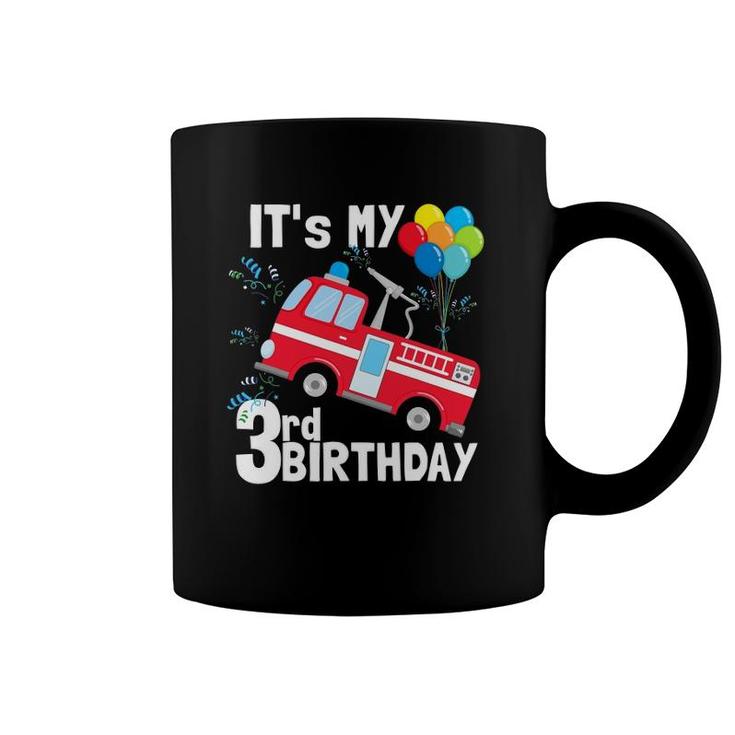 It's My 3Rd Birthday Fire Truck 3 Birthday Boy Gift Coffee Mug