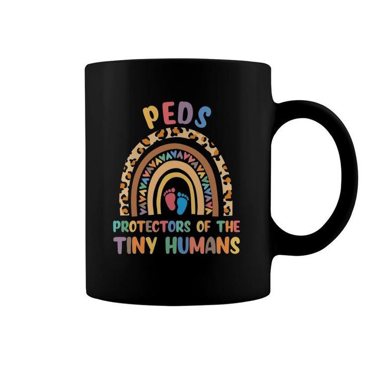 J8w0 Peds Protectors Of Tiny Humans Rainbow Pediatrics Nurse Coffee Mug