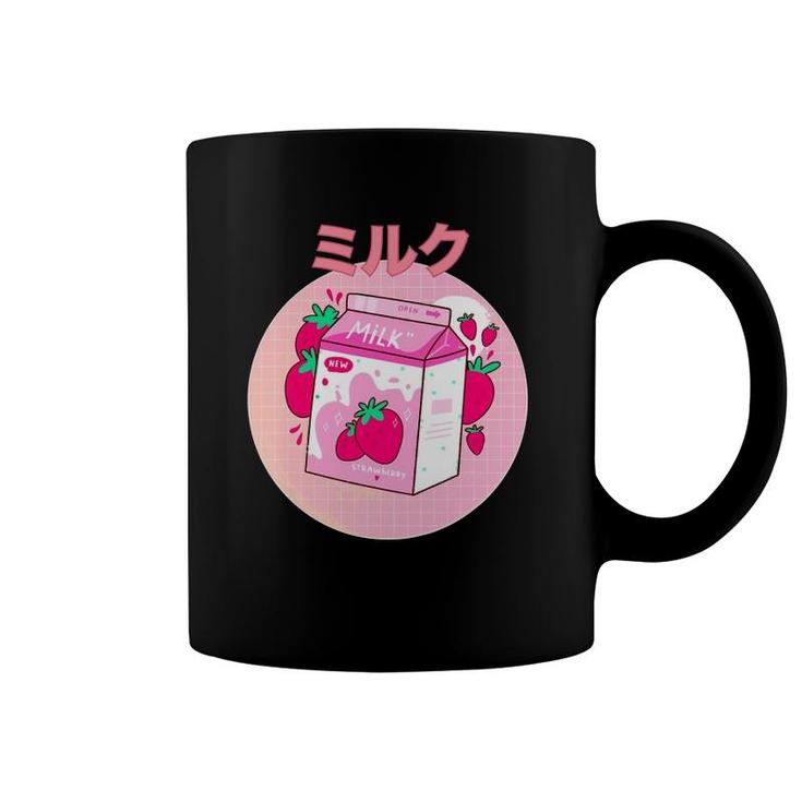 Japanese Kawaii Strawberry Retro 90S Milk Shake Carton Funny Coffee Mug
