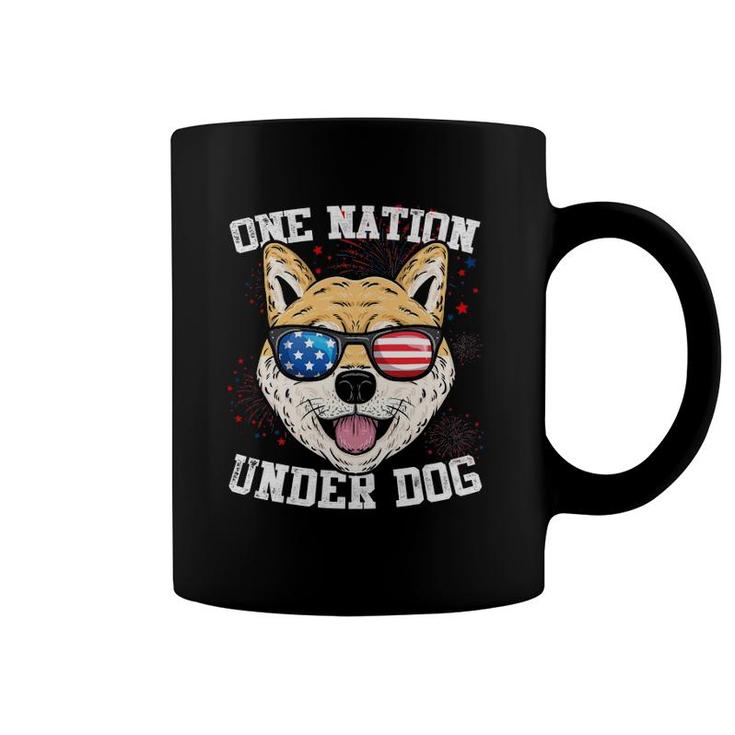 Japanese Spitz One Nation Under Dog 4Th Of July Funny Gift Coffee Mug