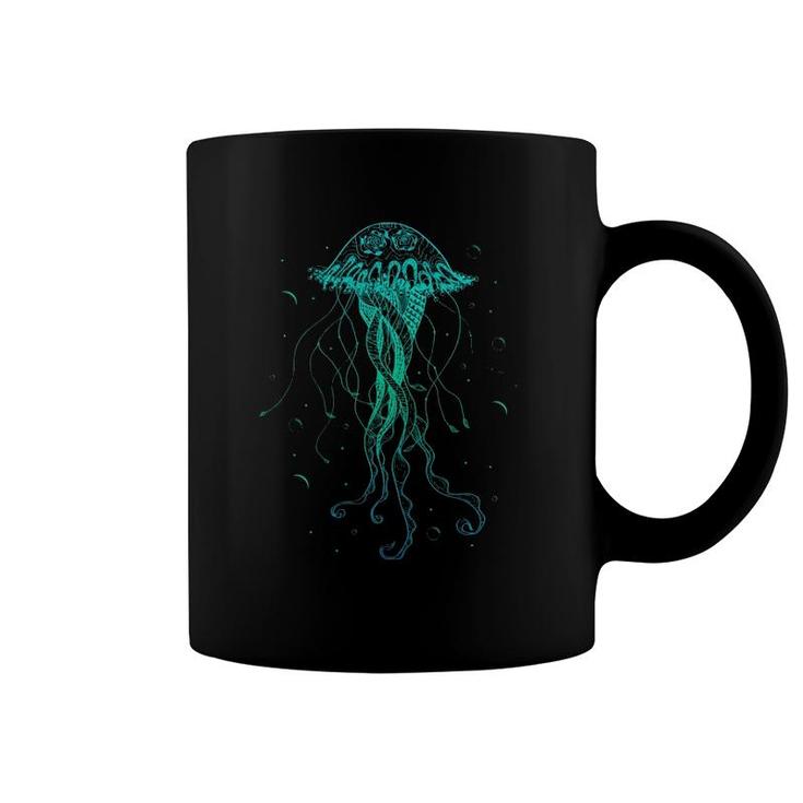 Jellyfish Sea Animal Psychedelic Art Marine Decoration  Coffee Mug