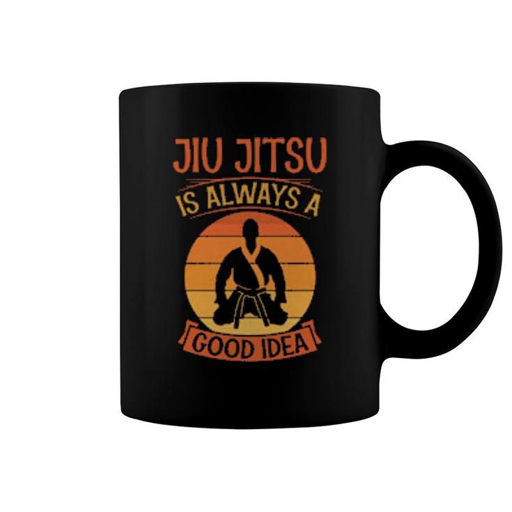 Jiu Jitsu Is Always A Good Idea Retro Vintage Style  Coffee Mug