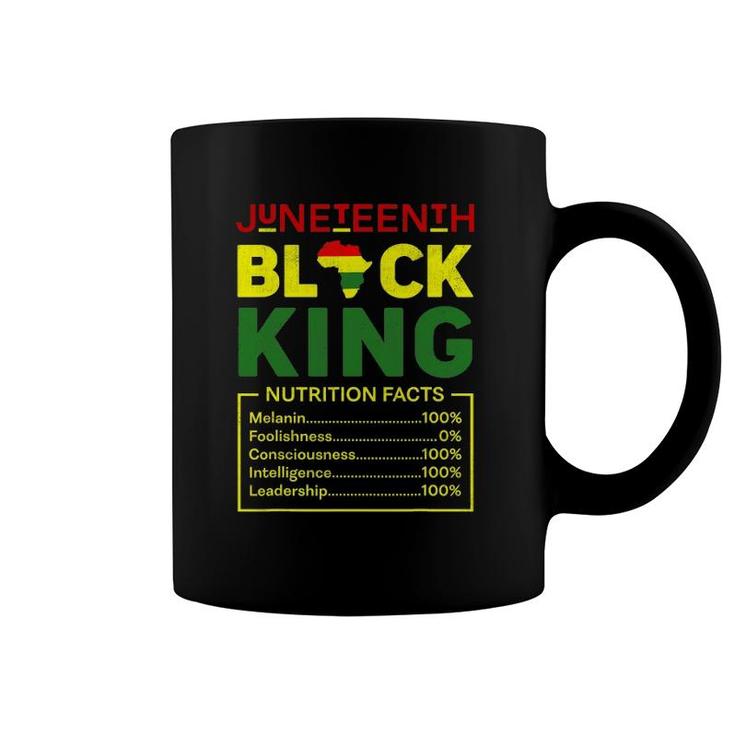 Juneteenth Black King Nutritional Facts Mens Boys Dad Coffee Mug