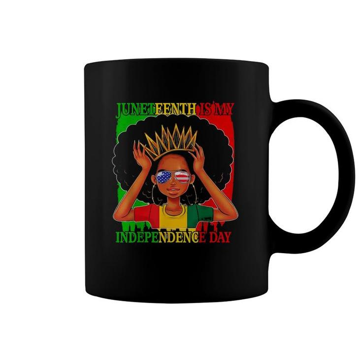 Juneteenth Is My Independence Day Black Queen Afro Melanin Coffee Mug