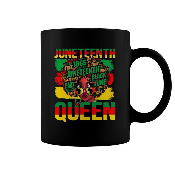 Juneteenth Queen Celebrating 1865 Afro Black History Kids Coffee Mug