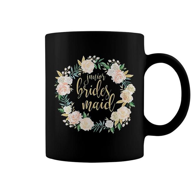 Junior Bridesmaid Blush Floral Wreath Coffee Mug
