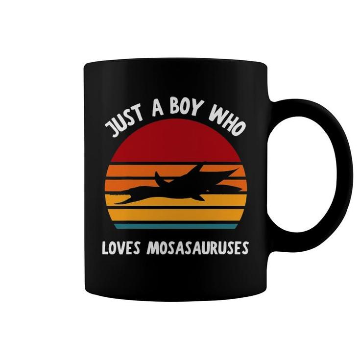 Just A Boy Who Loves Mosasaurus Dinosaur Kids Boy Toddler Coffee Mug