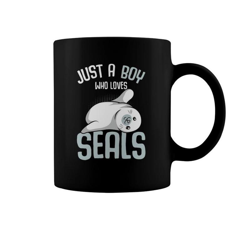 Just A Boy Who Loves Seals Sea Lion Boys Kids Coffee Mug