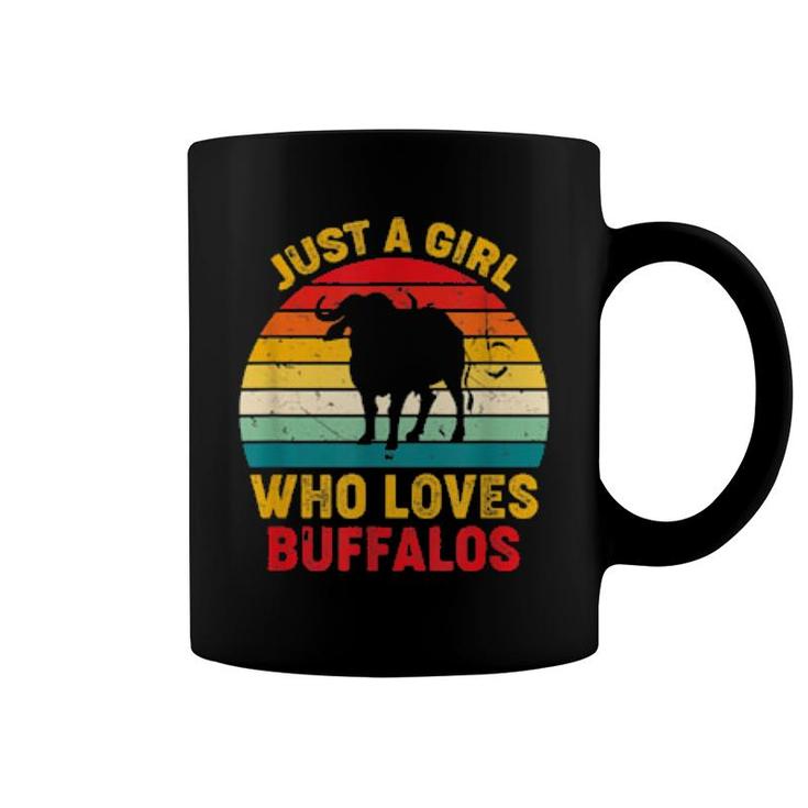 Just A Girl Who Loves Buffalos Retro Sunset Buffalos  Coffee Mug