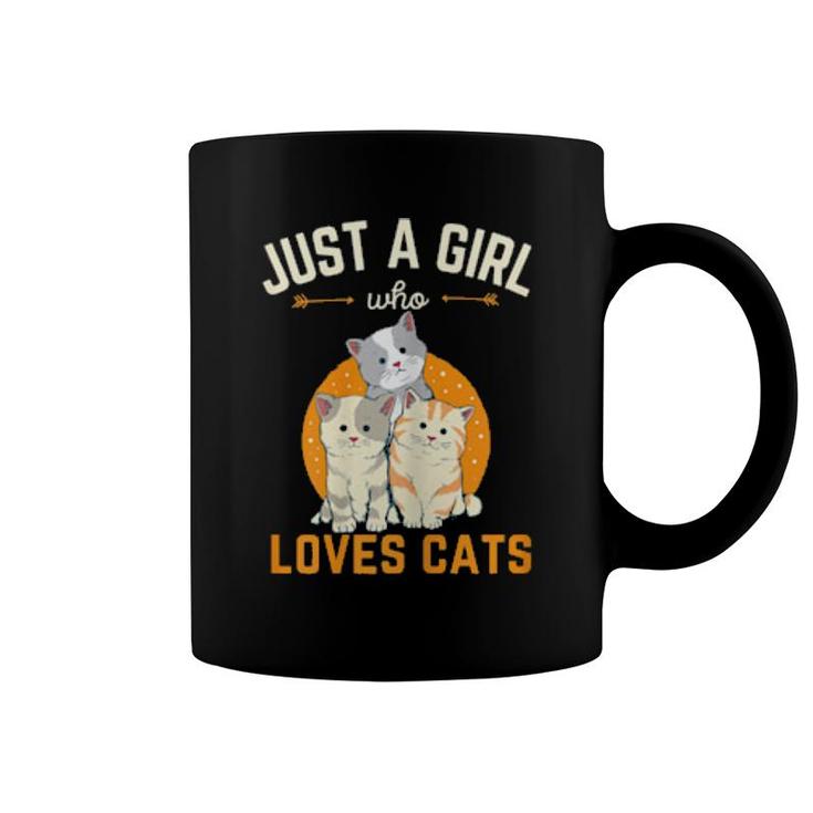 Just A Girl Who Loves Cats Kitten Cat Mom Cute Meowy  Coffee Mug