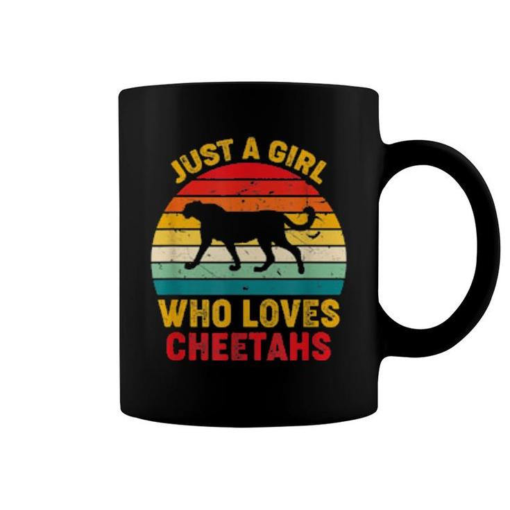 Just A Girl Who Loves Cheetahs Retro Sunset Cheetahs  Coffee Mug