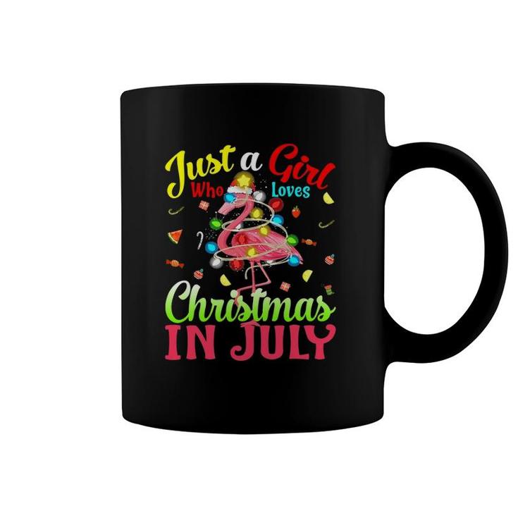 Just A Girl Who Loves Christmas In July Flamingo Coffee Mug